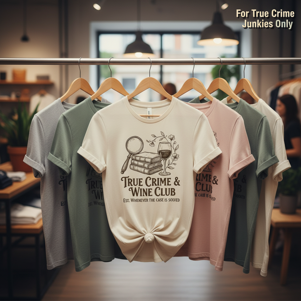 True Crime & Wine Club T-Shirt_boutique_rack
