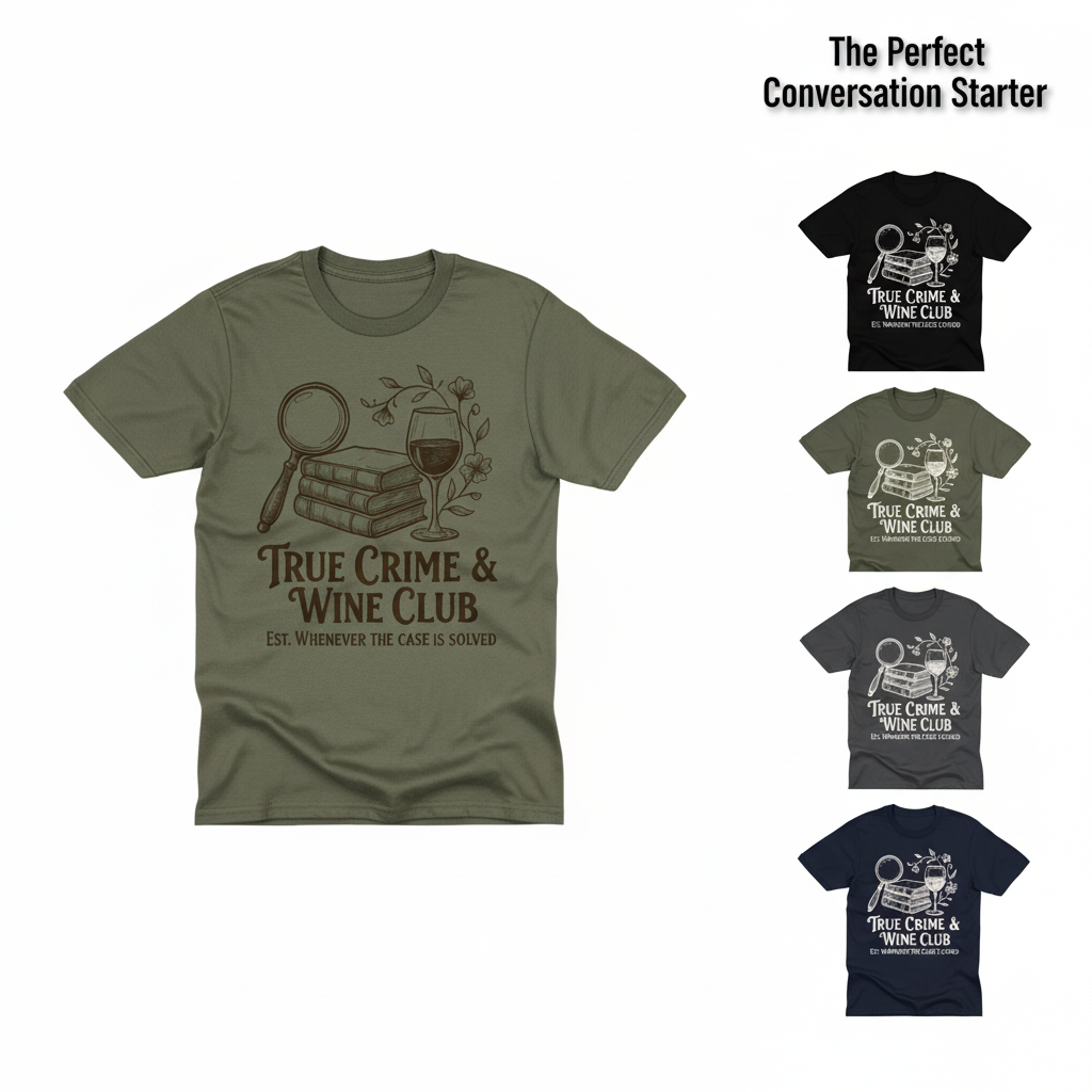 True Crime & Wine Club T-Shirt_color_grid