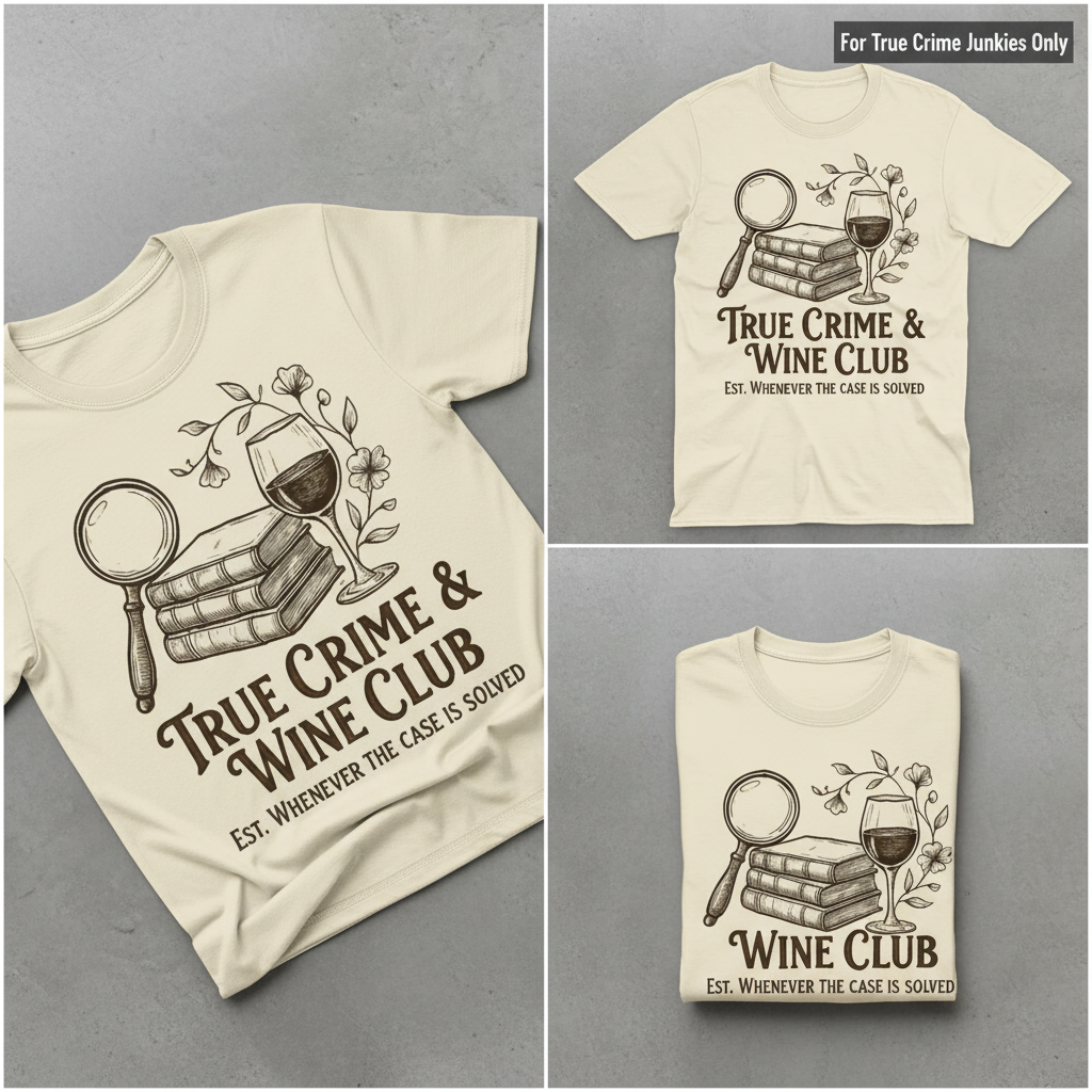 True Crime & Wine Club T-Shirt_triple_showcase