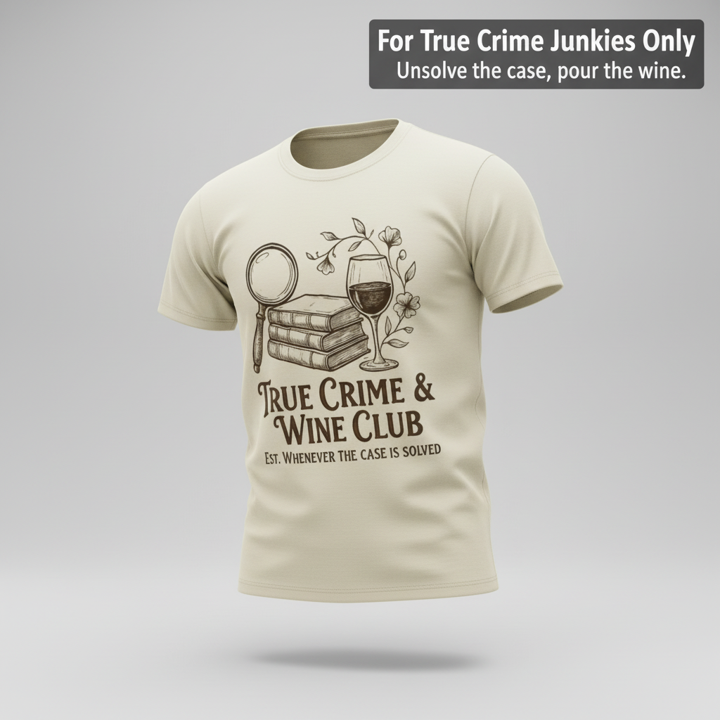 True Crime & Wine Club T-Shirt_3d_float