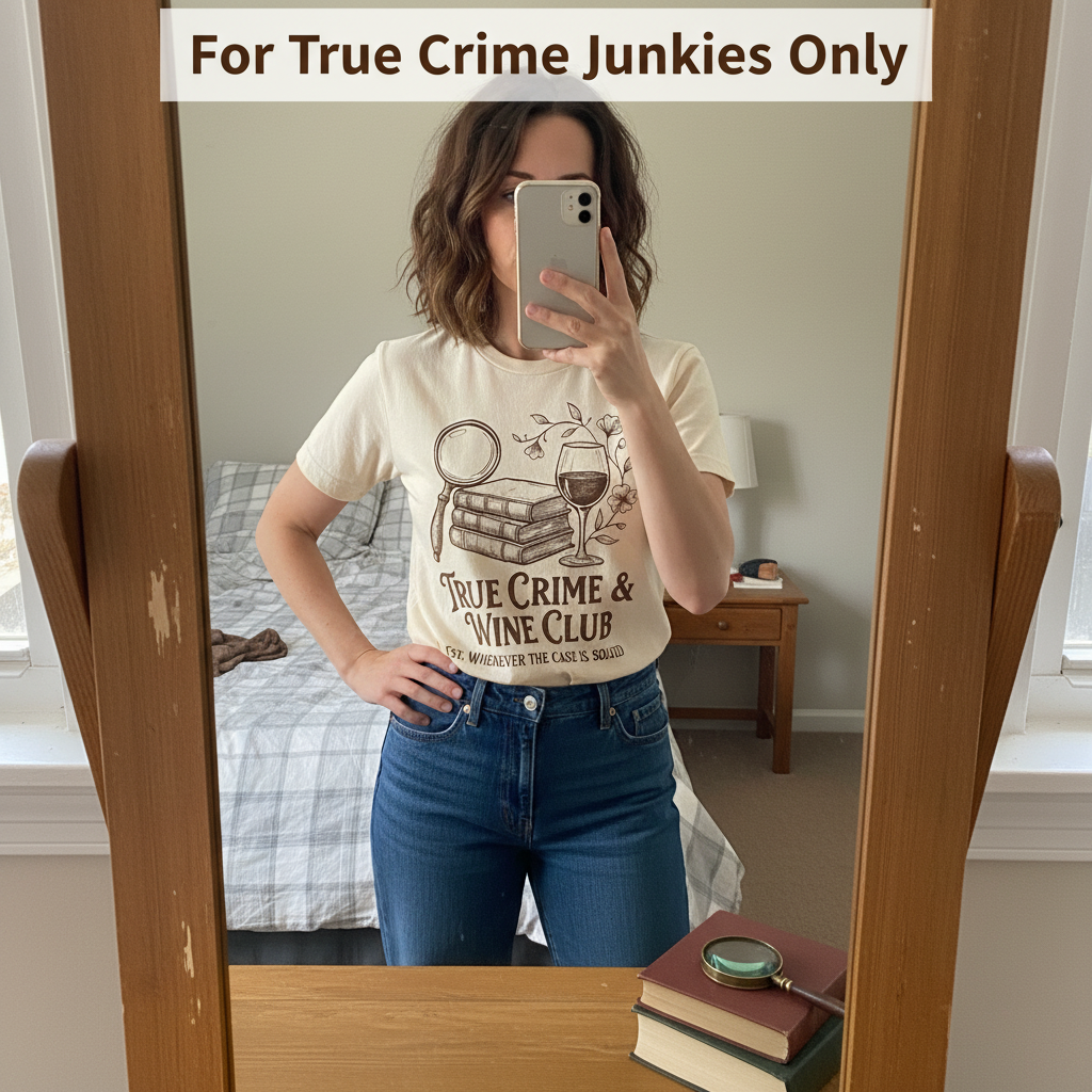 True Crime & Wine Club T-Shirt_mirror_selfie