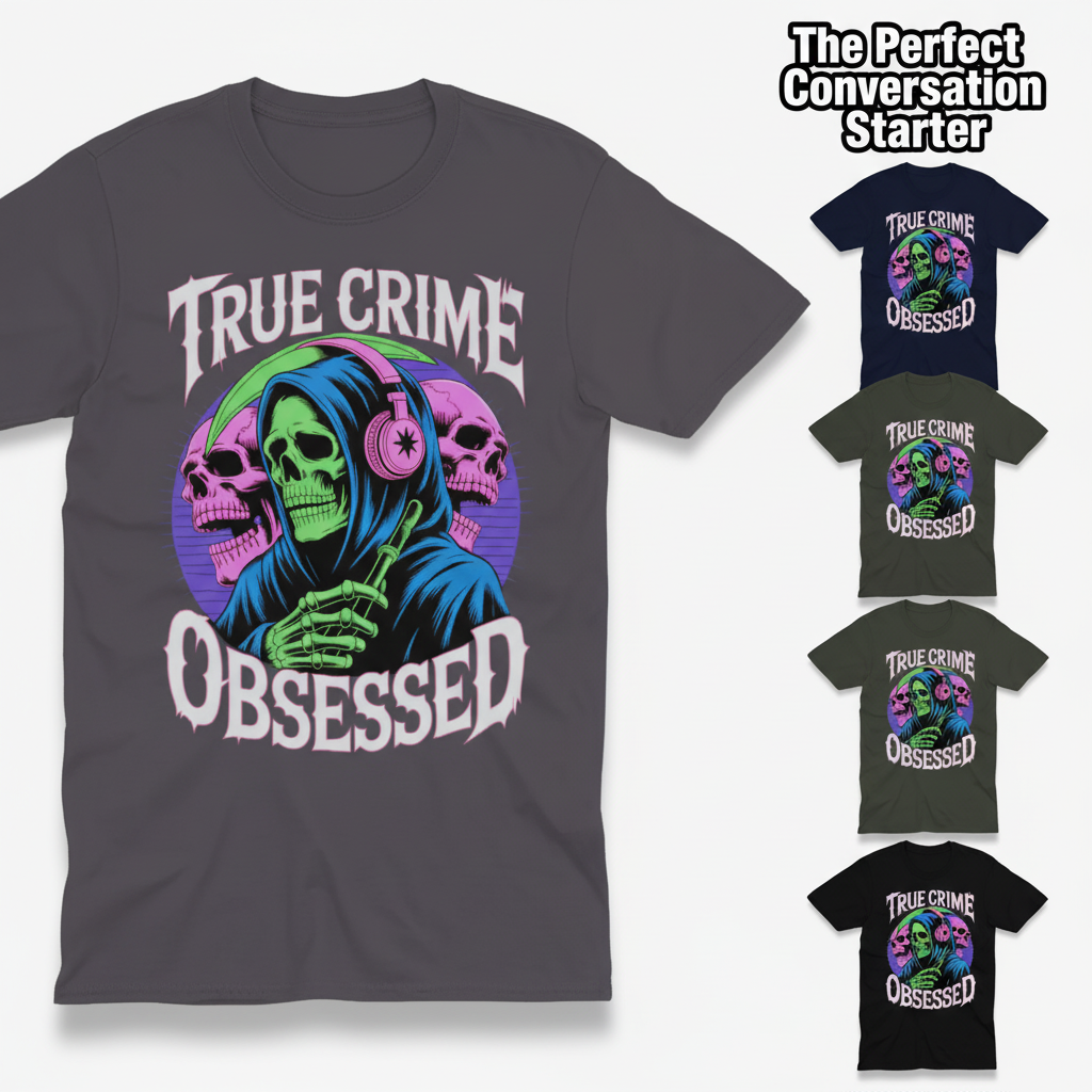 True Crime Obsessed T-Shirt_color_grid