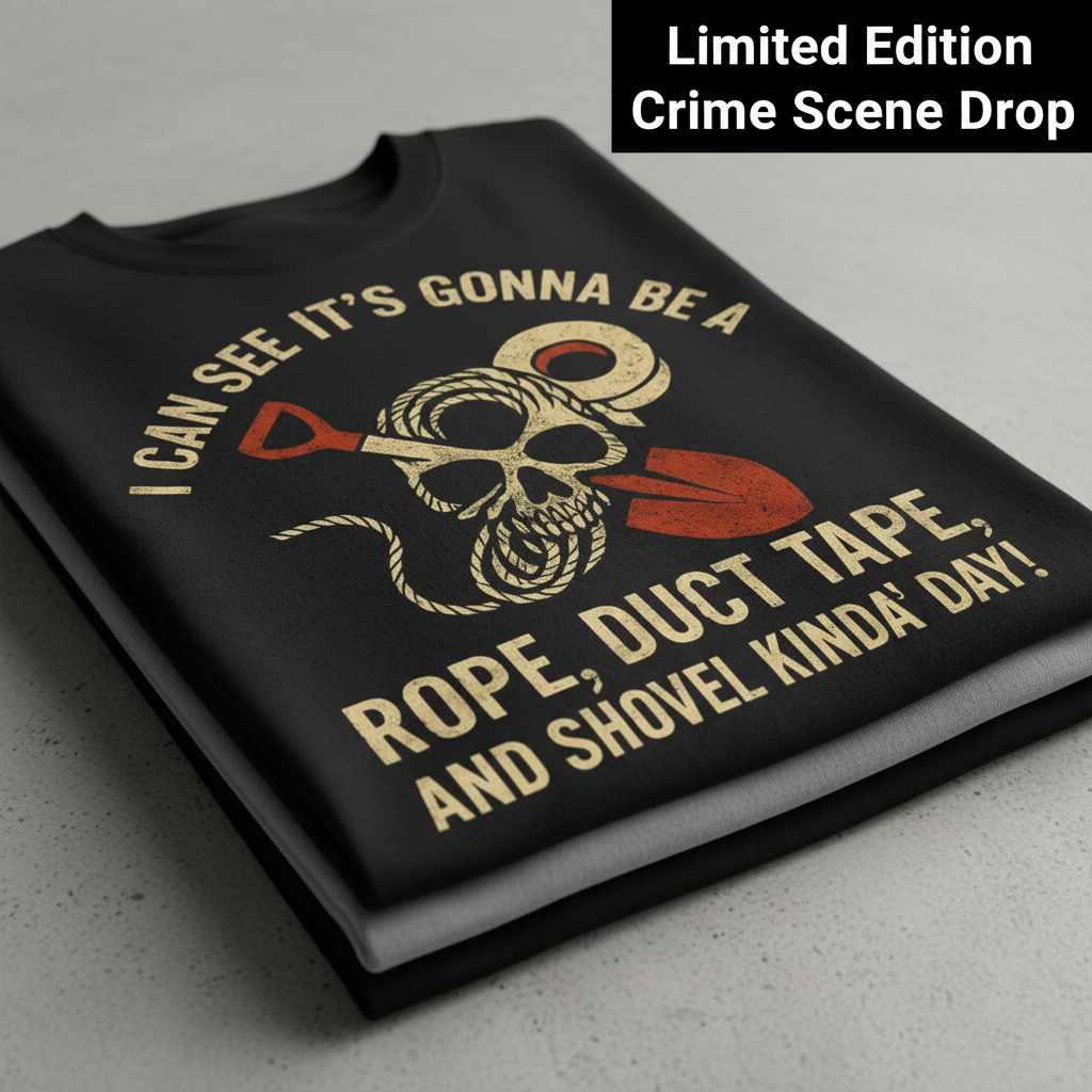 Rope, Duct Tape & Shovel T-Shirt_stacked_flatlay