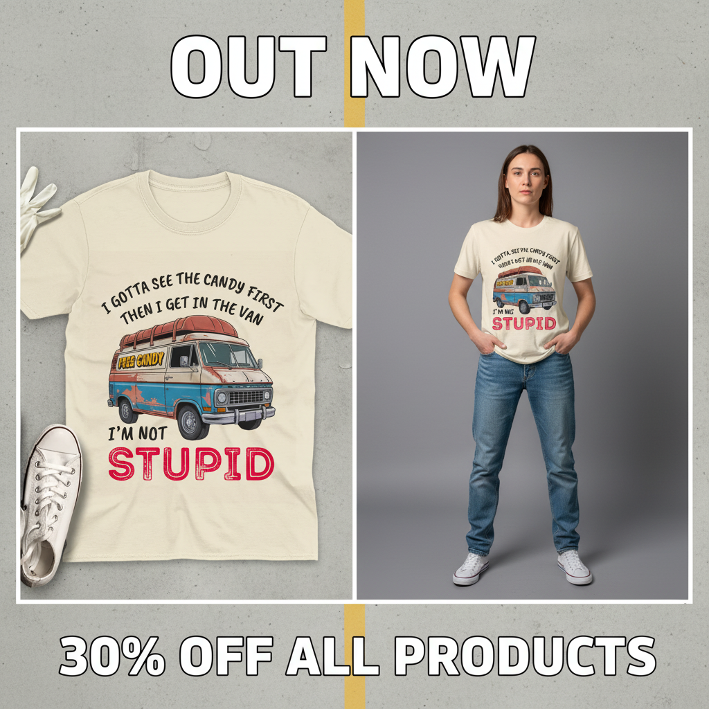 Not Stupid Candy Van T-Shirt_pet_companion