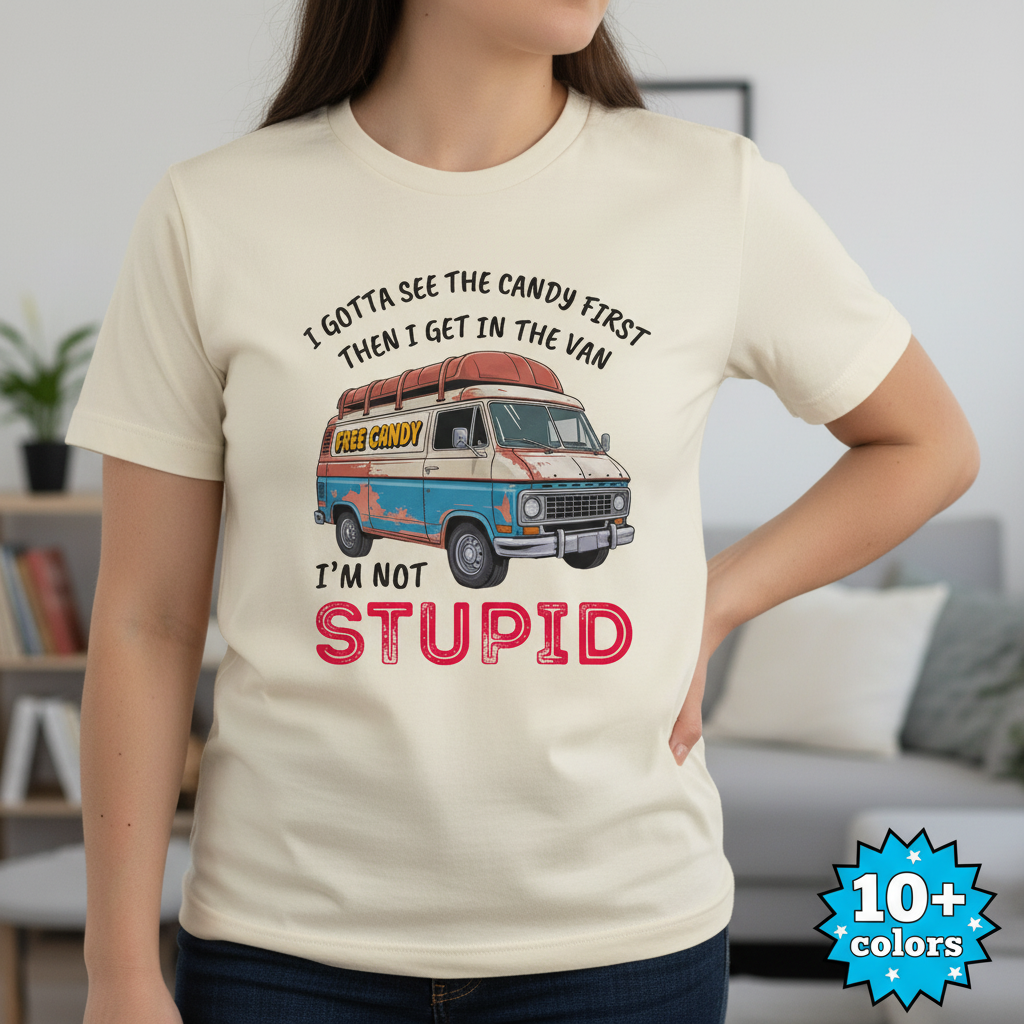 Not Stupid Candy Van T-Shirt_badge