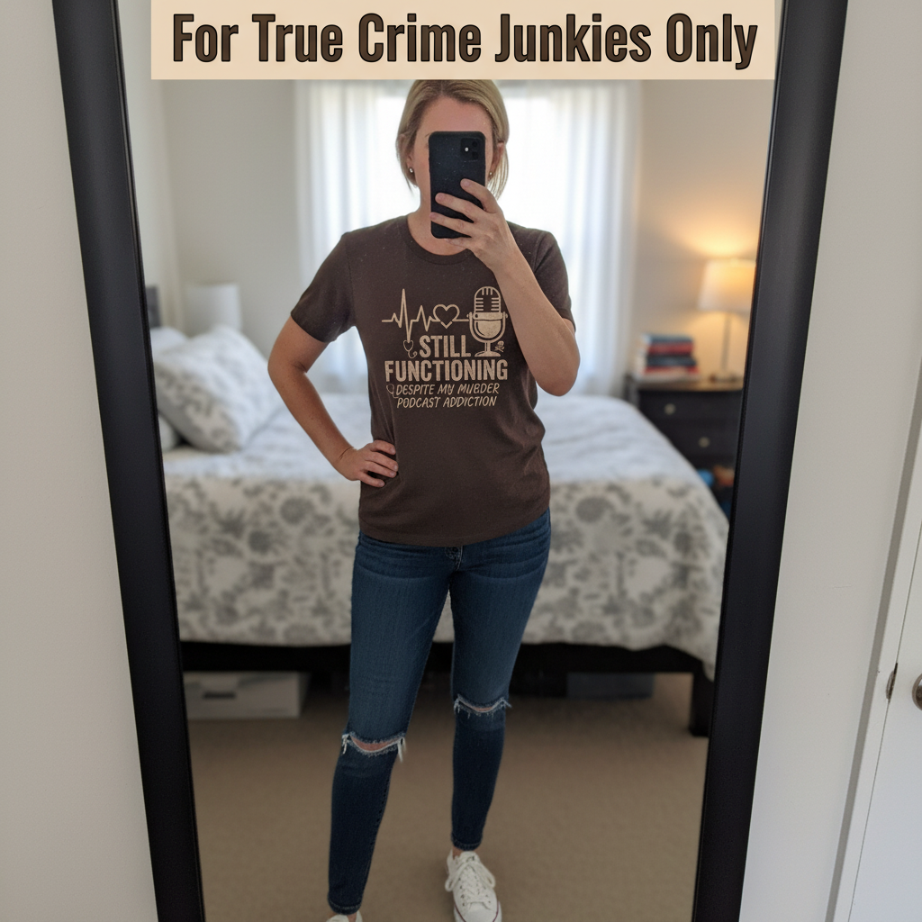Still Functioning Murder Podcast T-Shirt_mirror_selfie