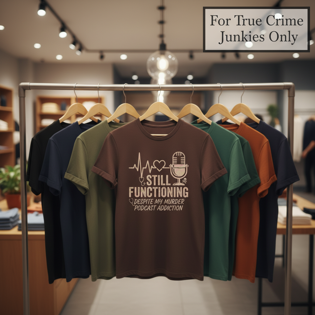 Still Functioning Murder Podcast T-Shirt_boutique_rack