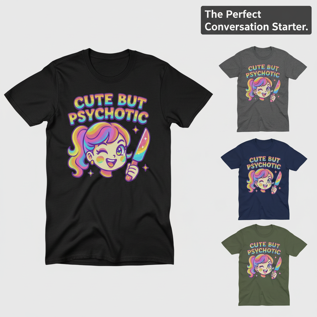 Cute But Psychotic T-Shirt_color_grid