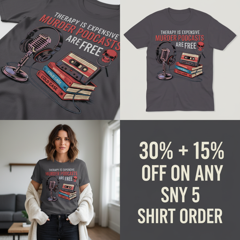 Murder Podcasts Are Free T-Shirt_4_panel