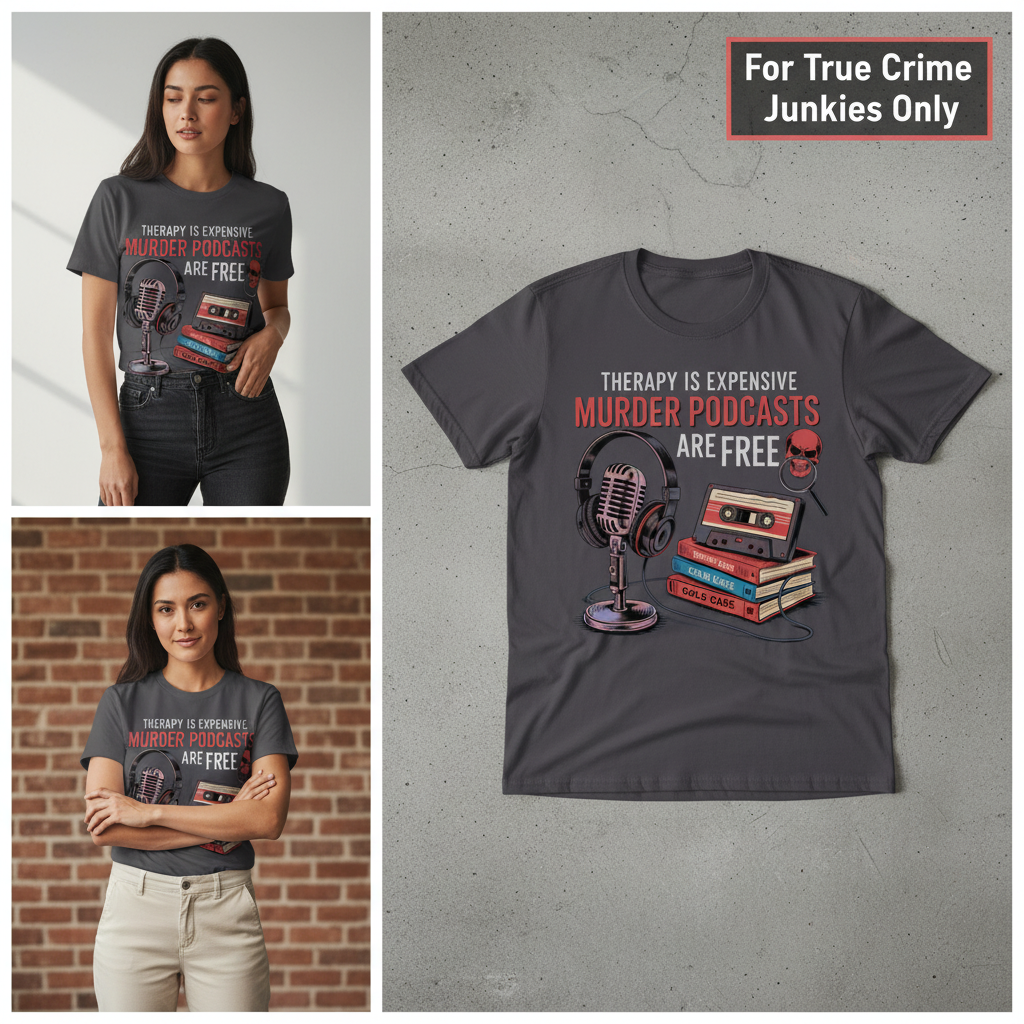 Murder Podcasts Are Free T-Shirt_3_panel