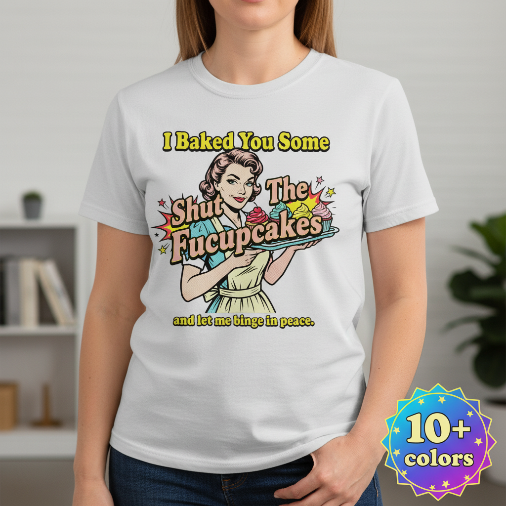 Shut The Fucupcakes T-Shirt_badge