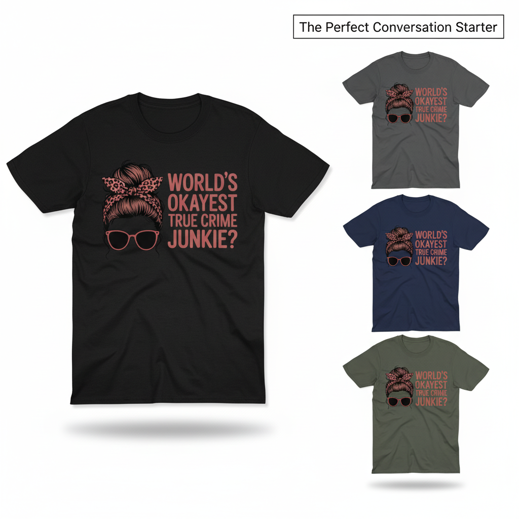 World's Okayest True Crime Junkie T-Shirt_color_grid