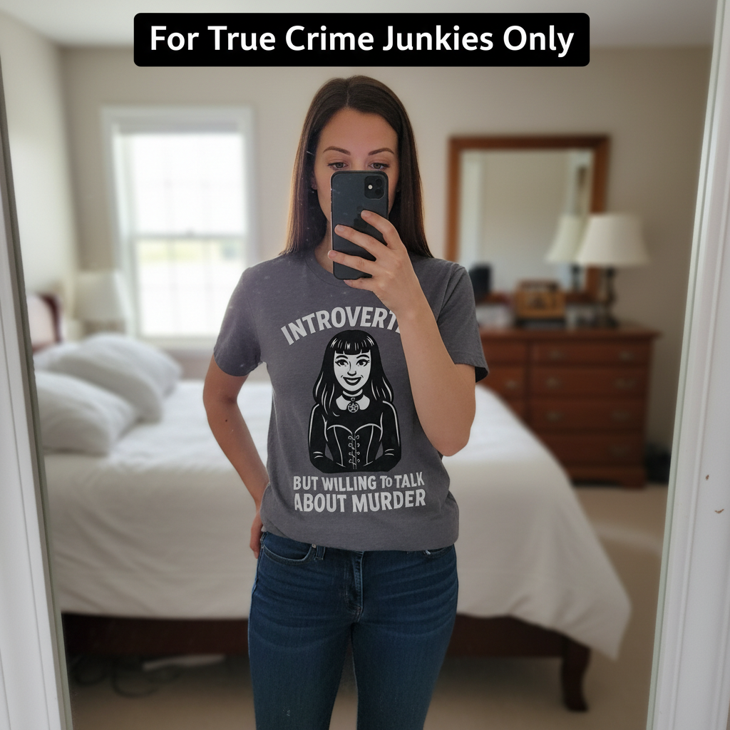 Introverted But Murder Curious T-Shirt_mirror_selfie