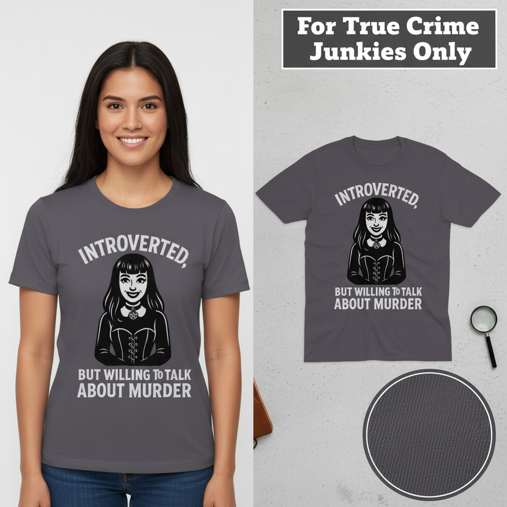 Introverted But Murder Curious T-Shirt_model_flat