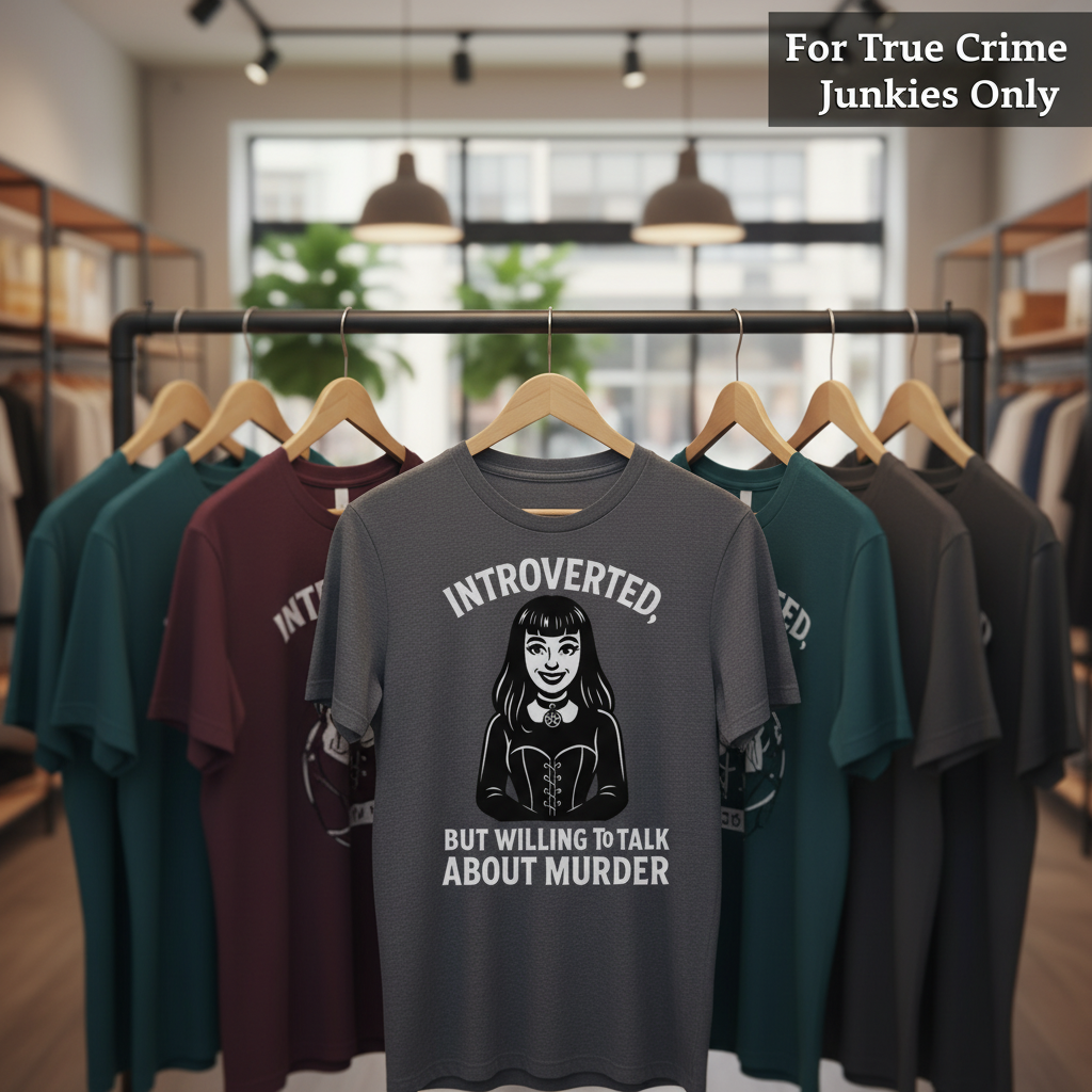 Introverted But Murder Curious T-Shirt_boutique_rack