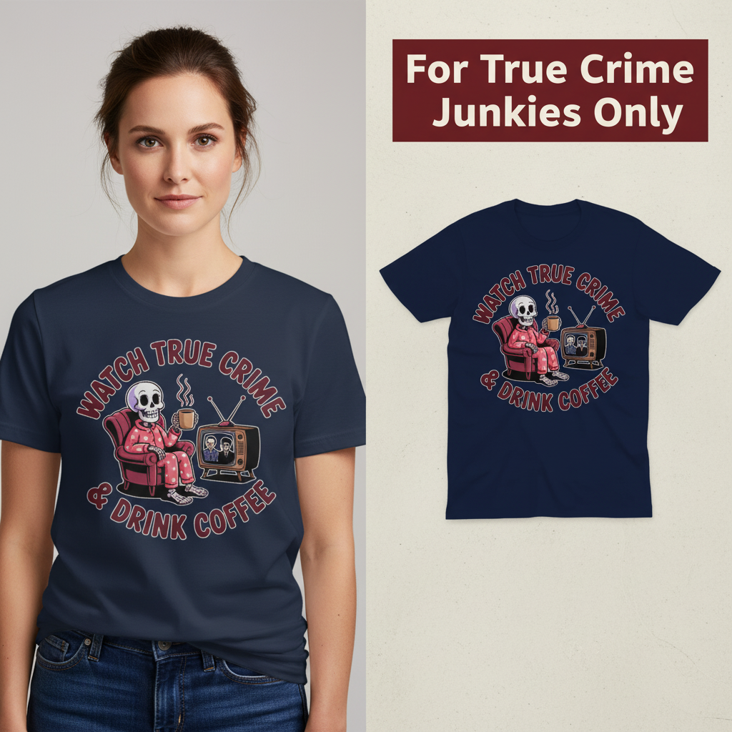 True Crime & Coffee T-Shirt_model_flat
