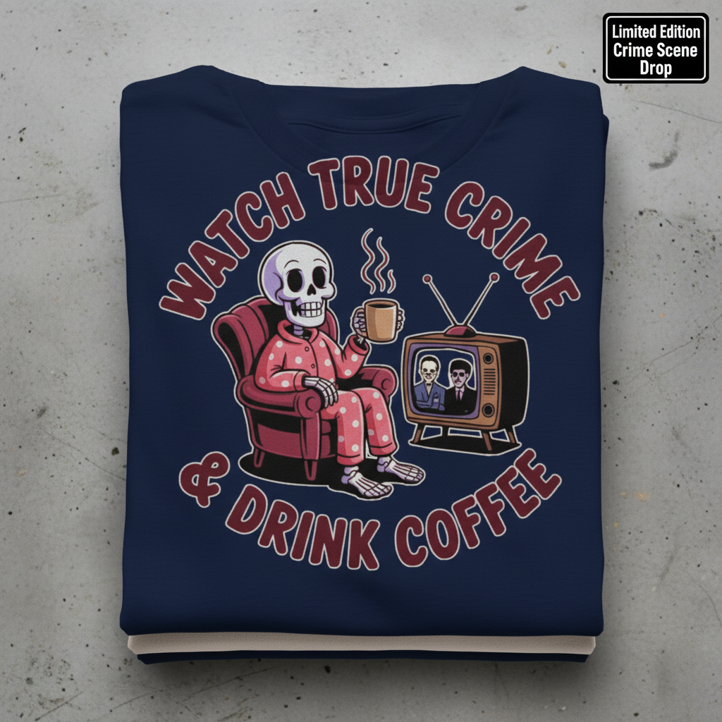 True Crime & Coffee T-Shirt_stacked_flatlay
