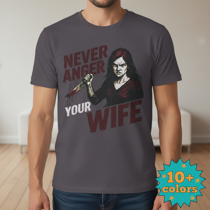 Never Anger Your Wife T-Shirt_badge