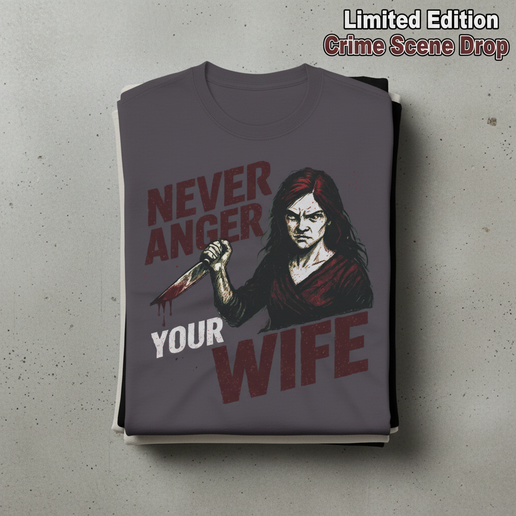 Never Anger Your Wife T-Shirt_stacked_flatlay