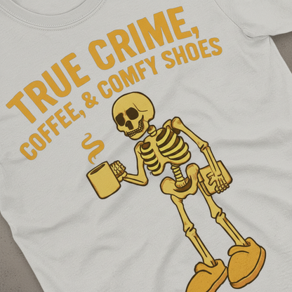 True Crime & Coffee Skeleton T-Shirt_extreme_za