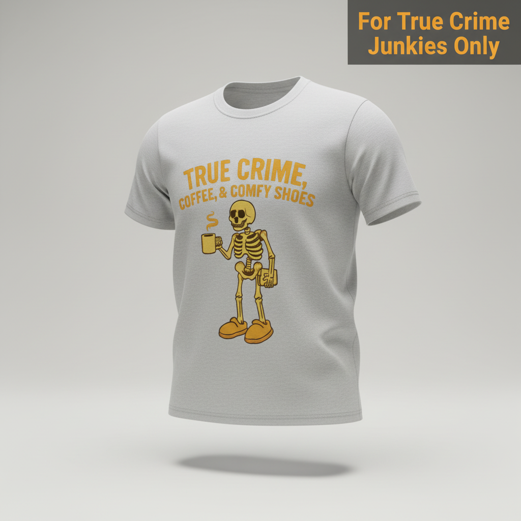 True Crime & Coffee Skeleton T-Shirt_3d_float