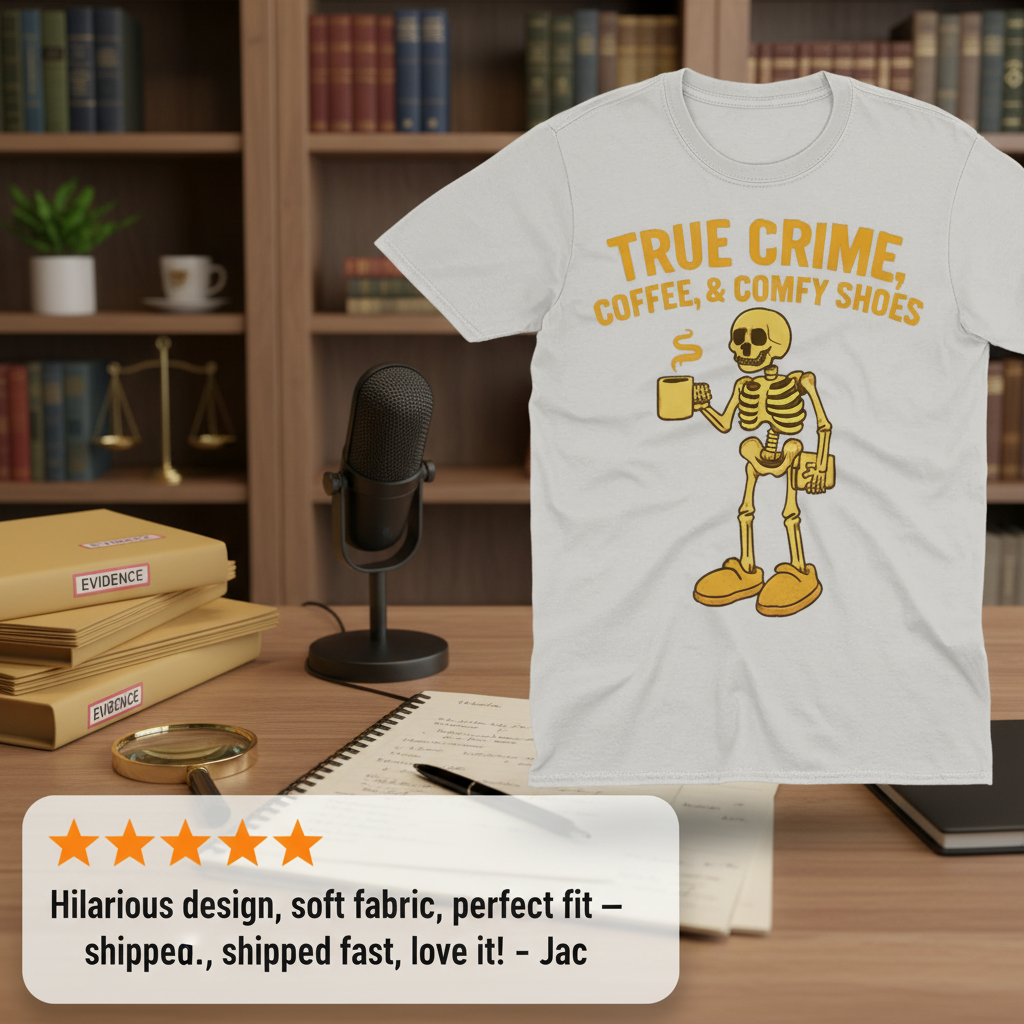 True Crime & Coffee Skeleton T-Shirt_extreme_za