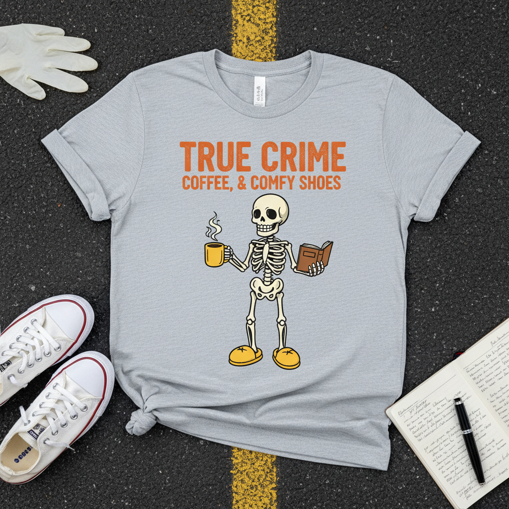 True Crime & Coffee Skeleton T-Shirt_extreme_za