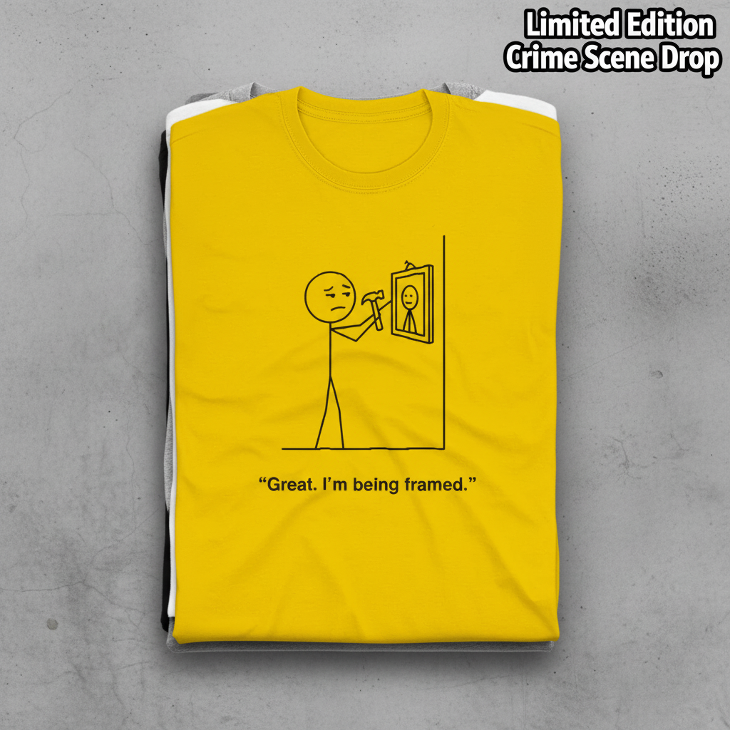 I'm Being Framed T-Shirt_stacked_flatlay