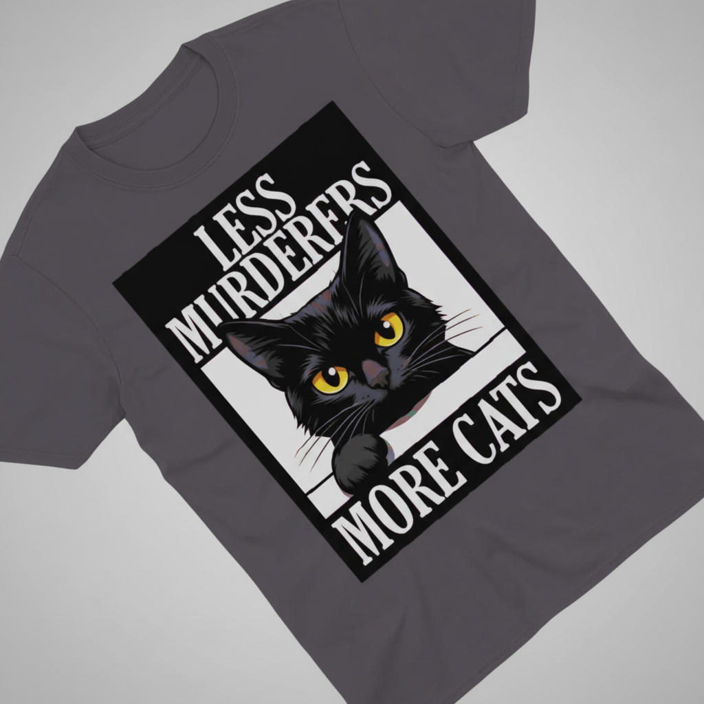 Less Murderers More Cats T-Shirt_extreme_za