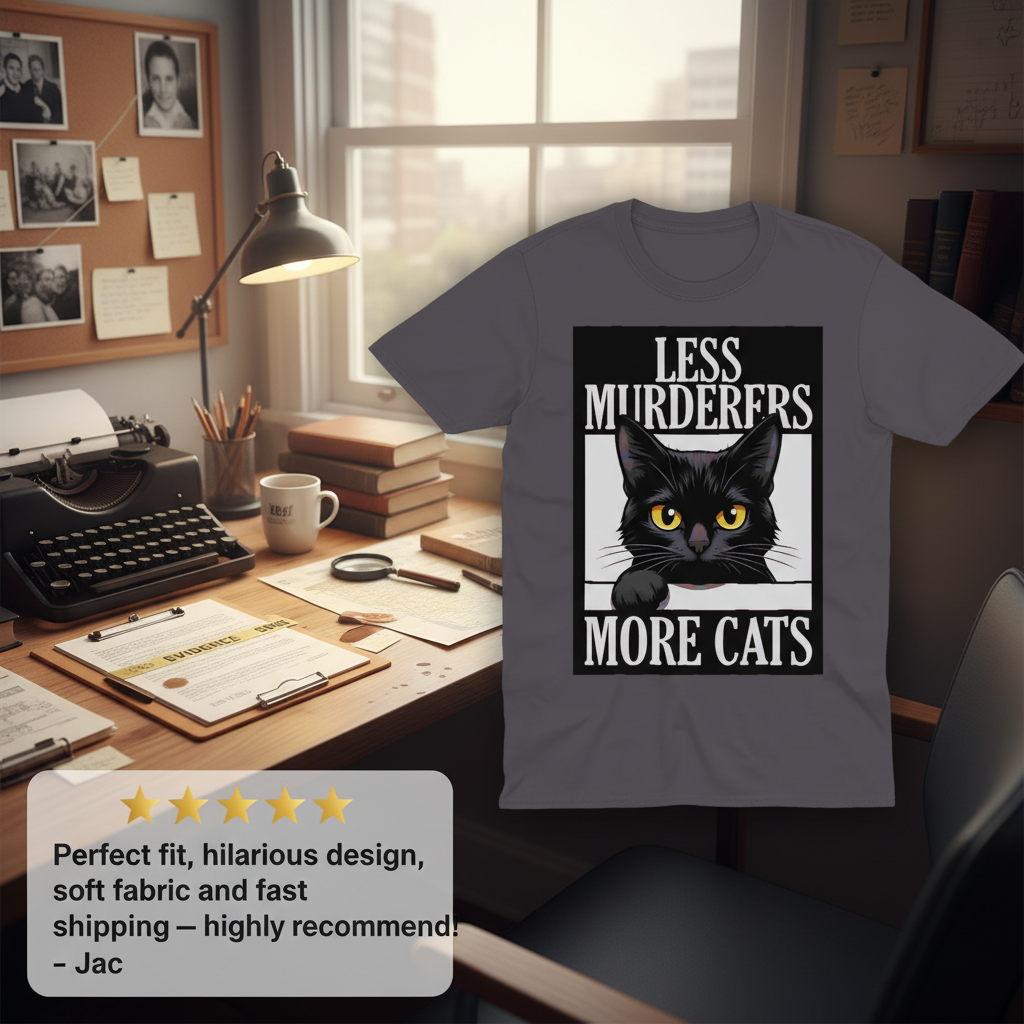 Less Murderers More Cats T-Shirt_extreme_za