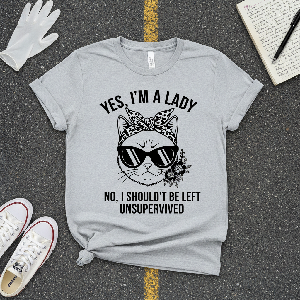 Unsupervised Cat Lady T-Shirt_extreme_za
