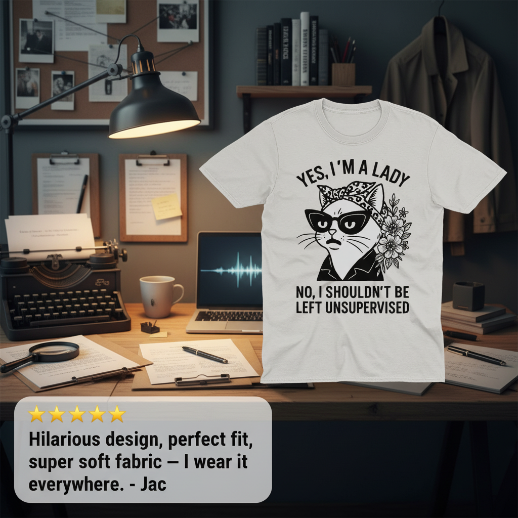 Unsupervised Cat Lady T-Shirt_extreme_za