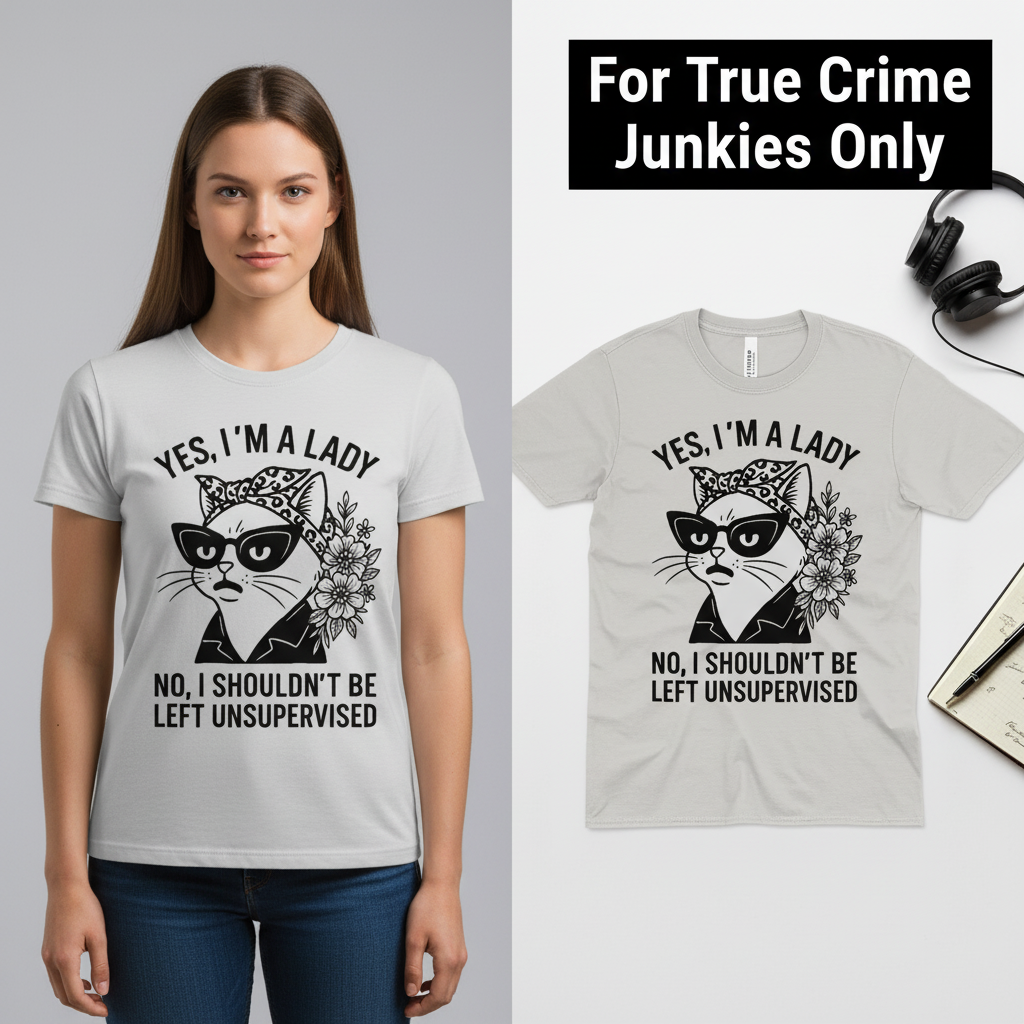 Unsupervised Cat Lady T-Shirt_model_flat