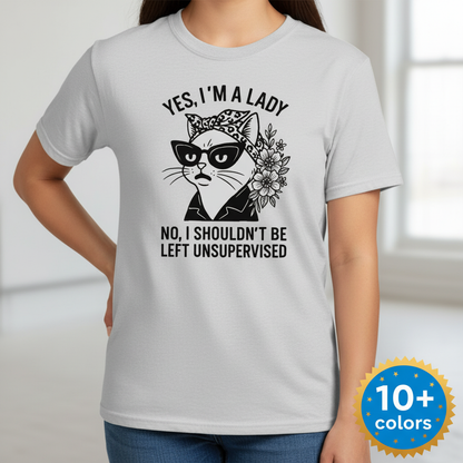 Unsupervised Cat Lady T-Shirt_badge