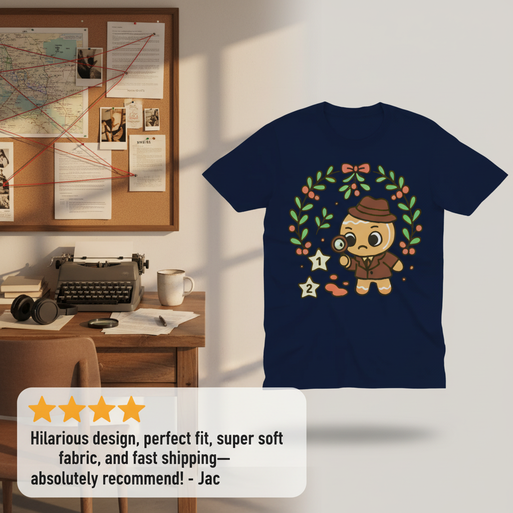 Gingerbread Detective T-Shirt_extreme_za