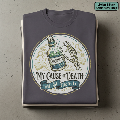 Curiosity Killed Me T-Shirt_stacked_flatlay