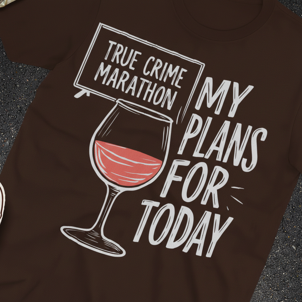 True Crime & Wine Plans T-Shirt_extreme_za