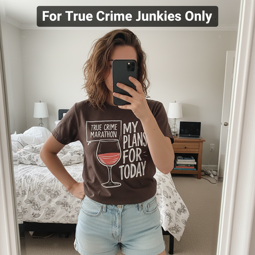 True Crime & Wine Plans T-Shirt_mirror_selfie