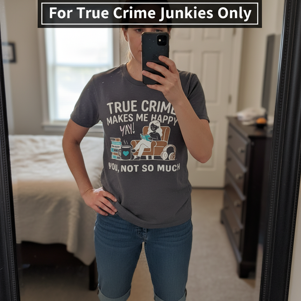 True Crime Makes Me Happy T-Shirt_mirror_selfie