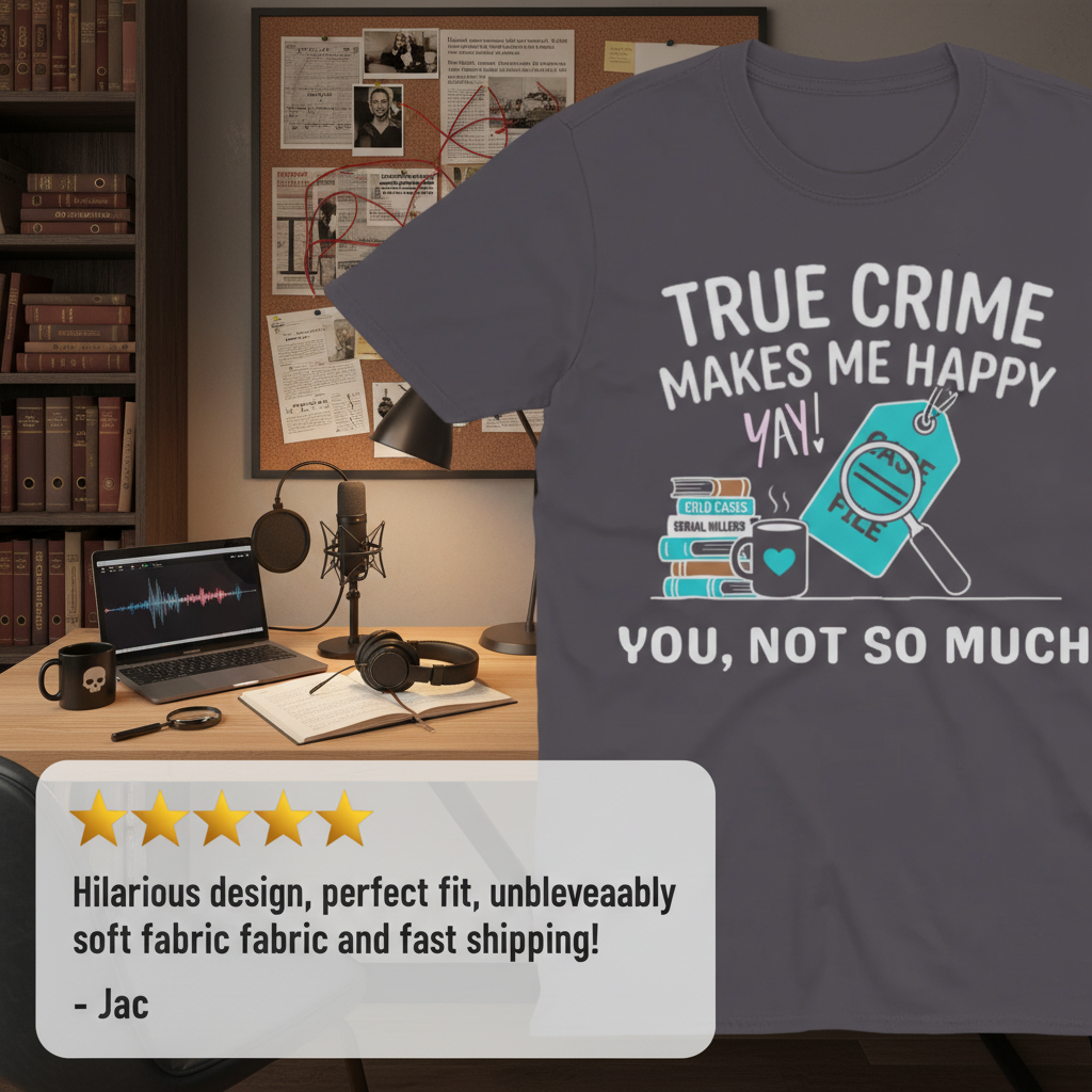 True Crime Makes Me Happy T-Shirt_extreme_za