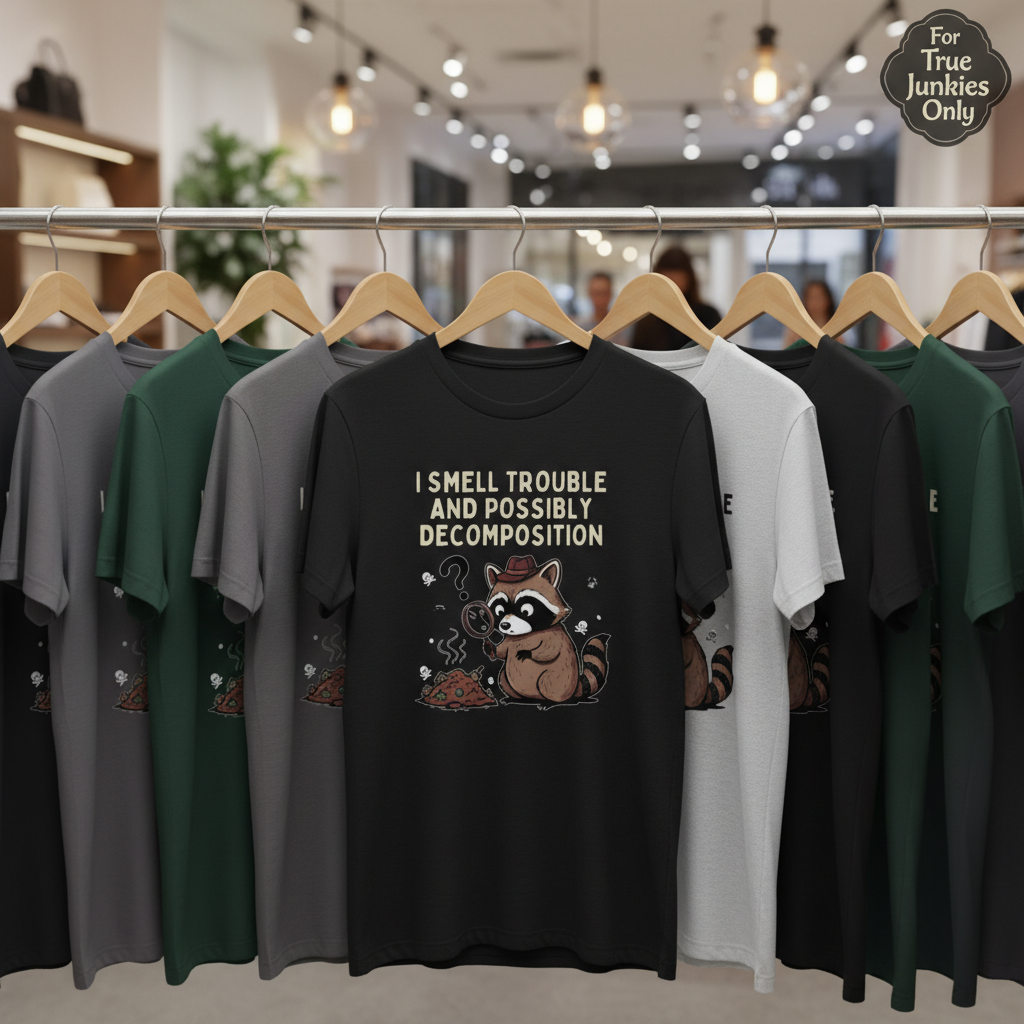 Detective Raccoon T-Shirt_boutique_rack