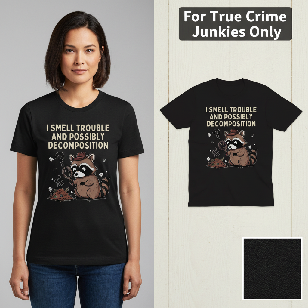 Detective Raccoon T-Shirt_model_flat