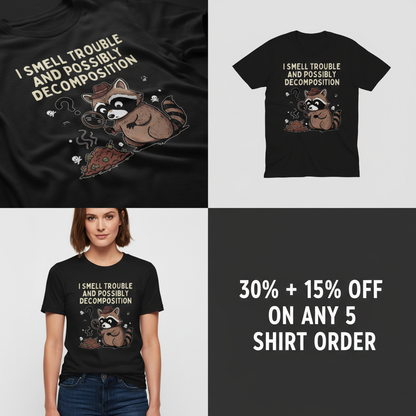 Detective Raccoon T-Shirt_4_panel