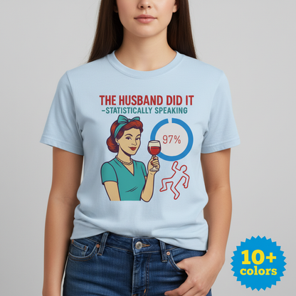 The Husband Did It T-Shirt_badge