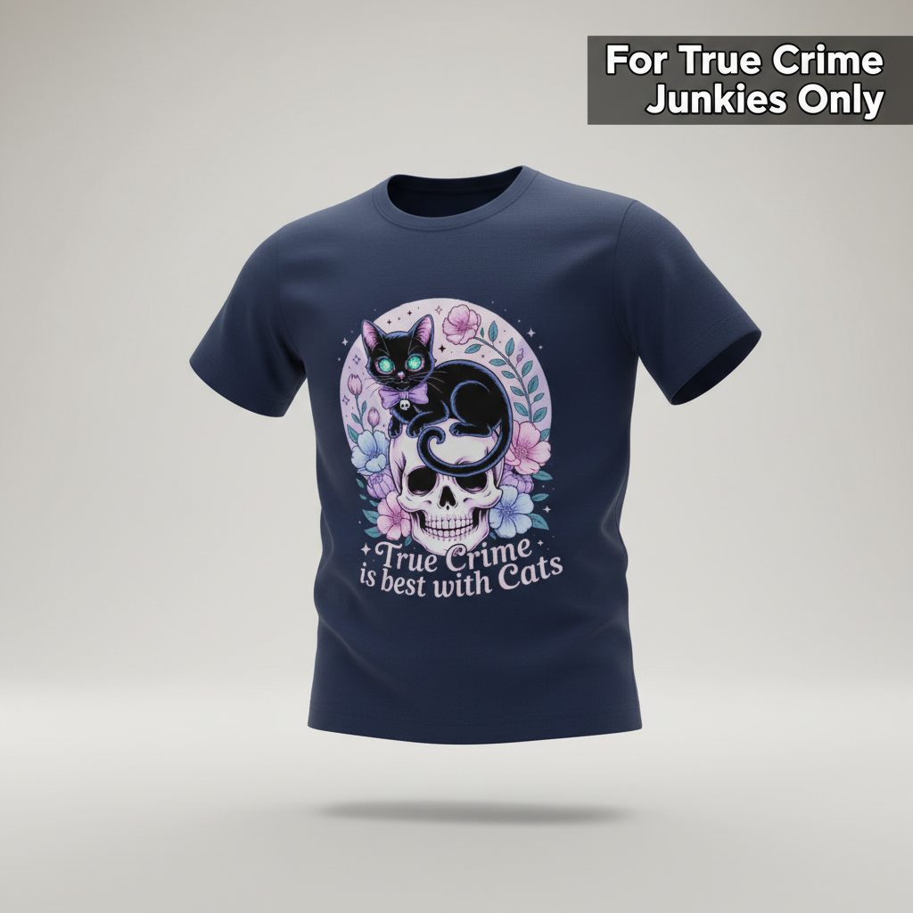 True Crime & Cats T-Shirt_3d_float