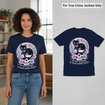 True Crime & Cats T-Shirt_model_flat