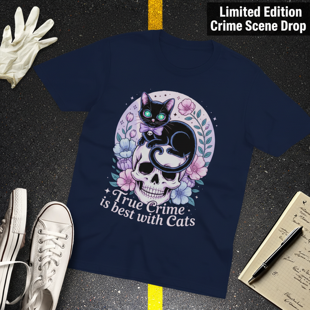 True Crime & Cats T-Shirt_fold_tilt
