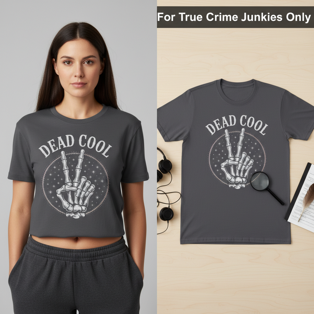 Dead Cool Skeleton Peace T-Shirt_model_flat
