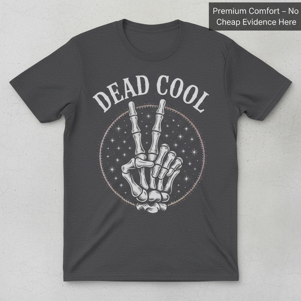Dead Cool Skeleton Peace T-Shirt_clean