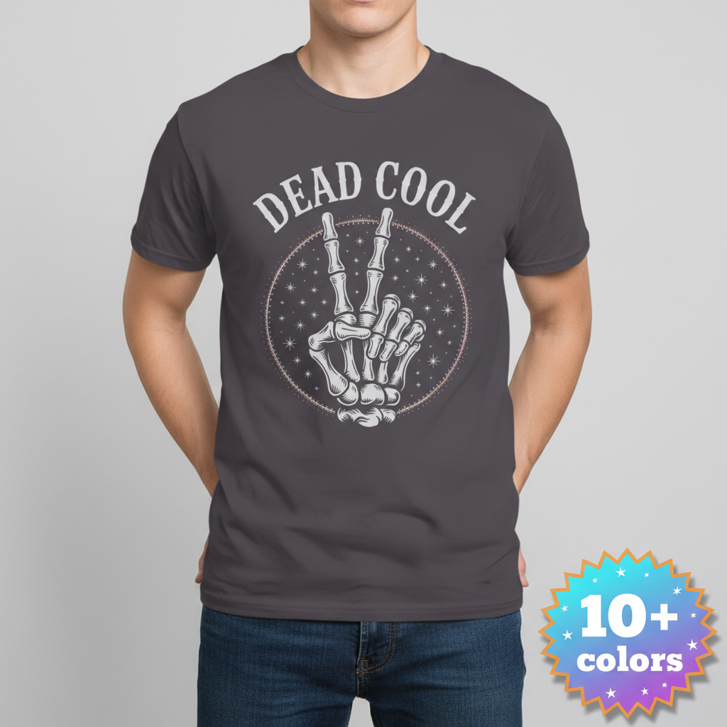 Dead Cool Skeleton Peace T-Shirt_badge